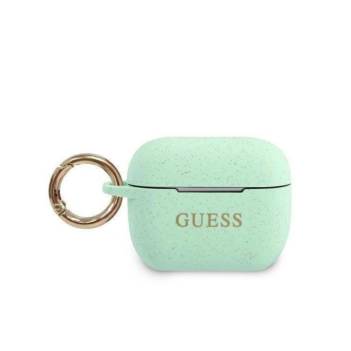 Guess GUACAPSILGLGN AirPods Pro dangtelis žalias/žalias silikoninis blizgutis