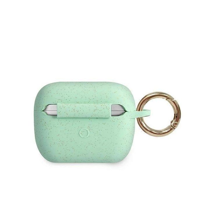 Guess GUACAPSILGLGN AirPods Pro dangtelis žalias/žalias silikoninis blizgutis