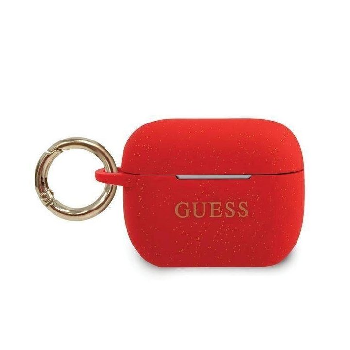 Guess GUACAPSILGLRE AirPods Pro dangtelis raudonas/raudonas Silikono blizgučiai