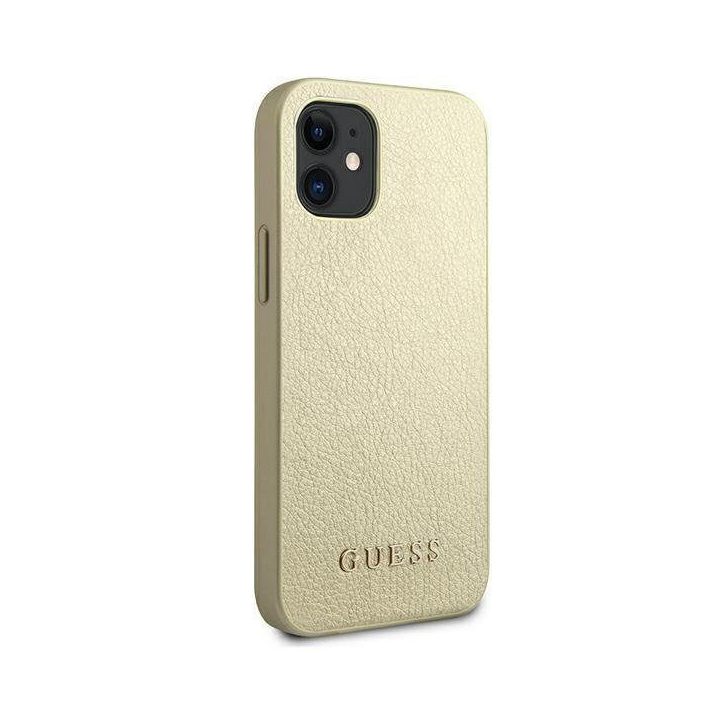 Guess GUHCP12SIGLGO iPhone 12 mini 5,4 aukso/aukso spalvos deklas Iridescent