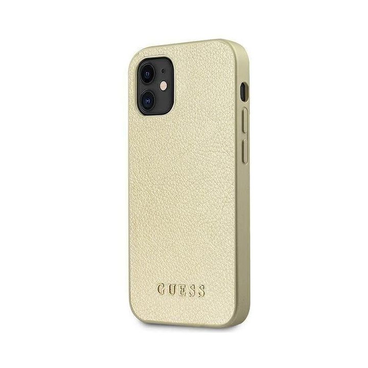 Guess GUHCP12SIGLGO iPhone 12 mini 5,4 aukso/aukso spalvos deklas Iridescent