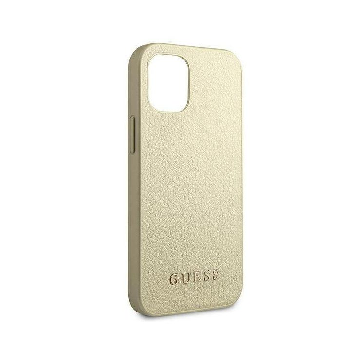 Guess GUHCP12SIGLGO iPhone 12 mini 5,4 aukso/aukso spalvos deklas Iridescent