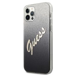 Guess GUHCP12LPCUGLSBK iPhone 12 Pro Max 6,7 juodos/juodos spalvos deklas Glitter Gradient Script