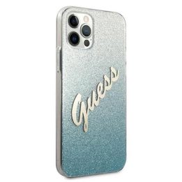 Guess GUHCP12LPCUGLSBL iPhone 12 Pro Max 6,7 mėlynos/mėlynos spalvos deklas Glitter Gradient Script