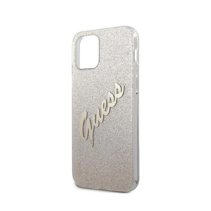 Guess GUHCP12LPCUGLSGO iPhone 12 Pro Max 6,7 aukso/aukso spalvos deklas Glitter Gradient Script