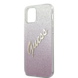 Guess GUHCP12LPCUGLSPI iPhone 12 Pro Max 6,7 rausvas/rožinis deklas Glitter Gradient Script