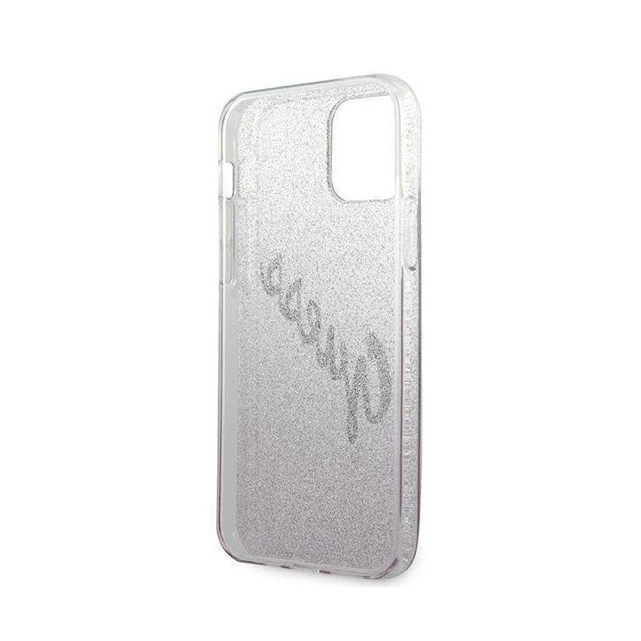 Guess GUHCP12LPCUGLSPI iPhone 12 Pro Max 6,7 rausvas/rožinis deklas Glitter Gradient Script