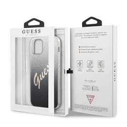 Guess GUHCP12SPCUGLSBK iPhone 12 mini 5,4 juodos/juodos spalvos deklas Glitter Gradient Script