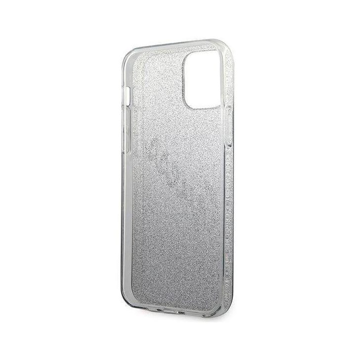 Guess GUHCP12SPCUGLSBK iPhone 12 mini 5,4 juodos/juodos spalvos deklas Glitter Gradient Script