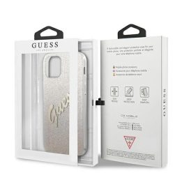 Guess GUHCP12SPCUGLSGO iPhone 12 mini 5,4 aukso/aukso spalvos deklas Glitter Gradient Script