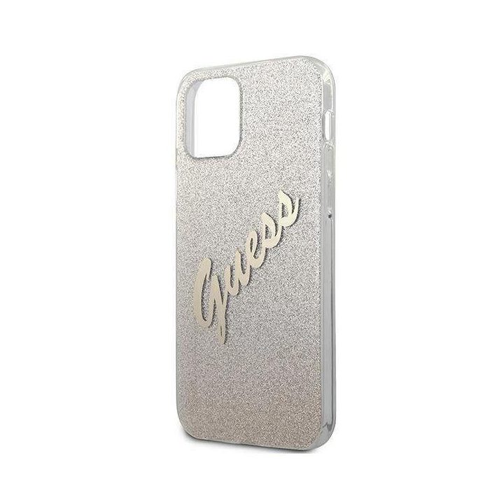Guess GUHCP12SPCUGLSGO iPhone 12 mini 5,4 aukso/aukso spalvos deklas Glitter Gradient Script
