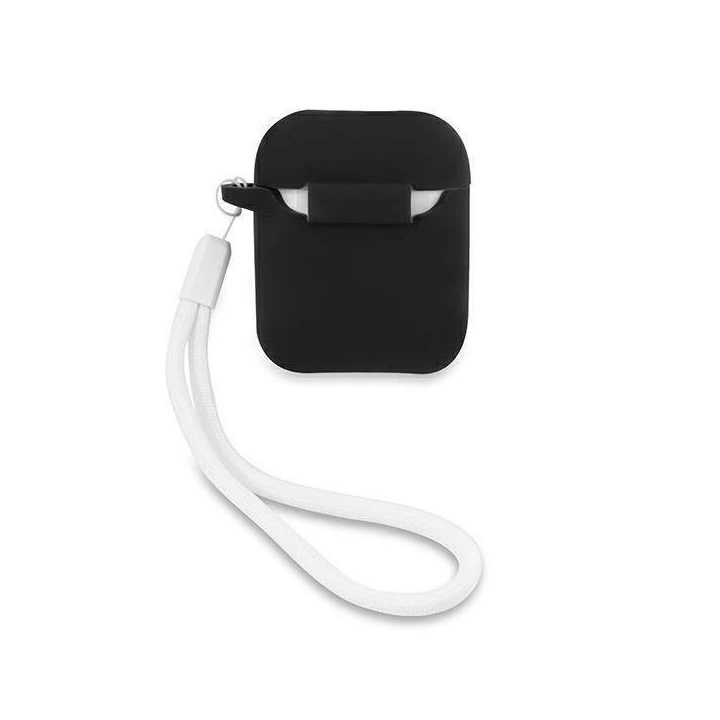 Guess GUACA2LSVSBW AirPods dangtelis juoda/balta Silikonas Derlius