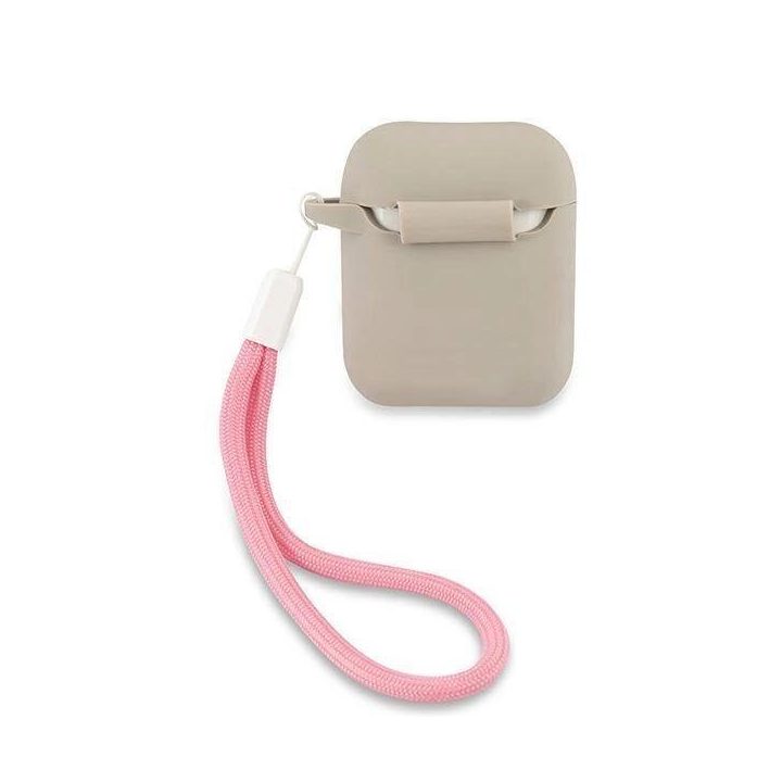 Guess GUACA2LSVSGP AirPods dangtelis pilkai rožinis/pilkai rožinis Silikonas Derlius