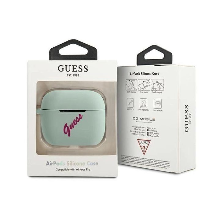 Guess GUACAPLSVSBF AirPods Pro dangtelis mėlyna fuksija/mėlyna fuksija Silikonas Derlius