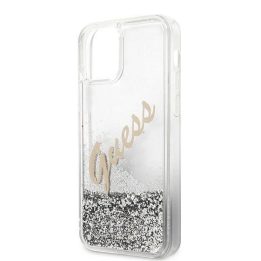Guess GUHCP12LGLVSSI iPhone 12 Pro Max 6,7 sidabro/sidabro spalvos deklas Glitter Vintage Script