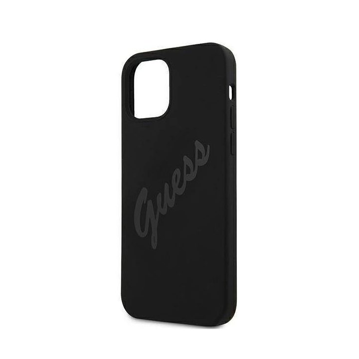 Guess GUHCP12LLSVSBK iPhone 12 Pro Max 6,7 juodos/juodos spalvos deklas Script Vintage
