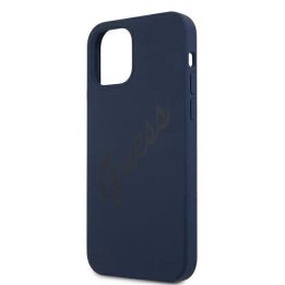 Guess GUHCP12LLSVSBL iPhone 12 Pro Max 6,7 mėlynos/mėlynos spalvos deklas Script Vintage