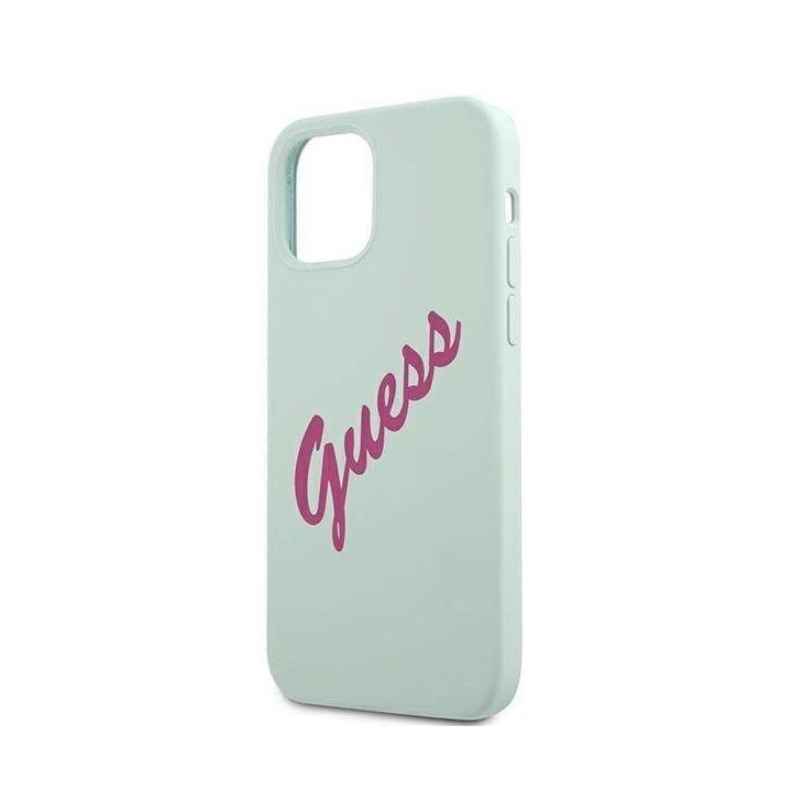 Guess GUHCP12MLSVSBF iPhone 12/12 Pro 6,1 mėlynas fuksijų/mėlynas fuksijų spalvos deklas Silikoninis Derlius