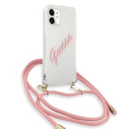 Guess GUHCP12SCRTVSPI iPhone 12 mini 5,4 rožinės/rožinės spalvos deklas Script Vintage