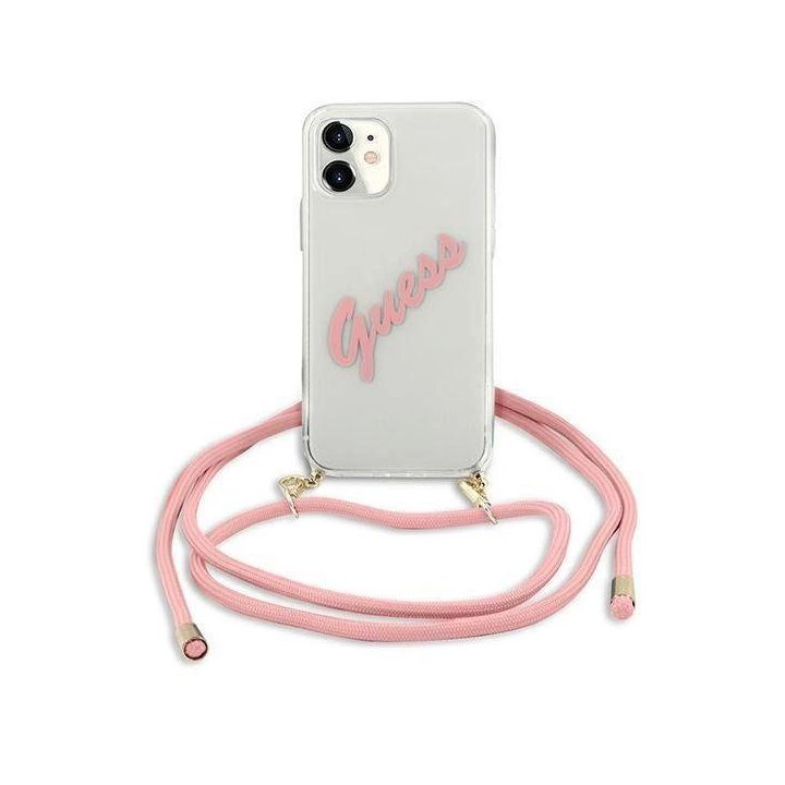 Guess GUHCP12SCRTVSPI iPhone 12 mini 5,4 rožinės/rožinės spalvos deklas Script Vintage