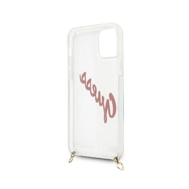 Guess GUHCP12SCRTVSPI iPhone 12 mini 5,4 rožinės/rožinės spalvos deklas Script Vintage