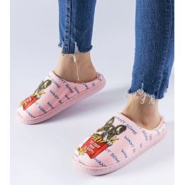 Rožinės minkštos šlepetės