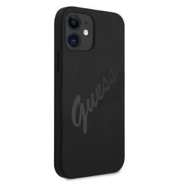 Guess GUHCP12SLSVSBK iPhone 12 mini 5,4 juodos/juodos spalvos deklas Script Vintage