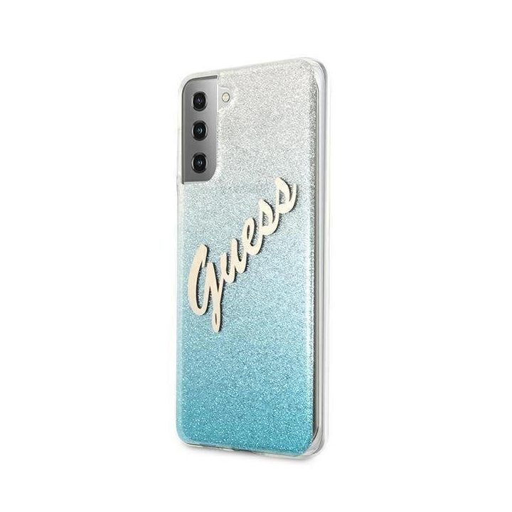 Guess GUHCS21MPCUGLSBL S21+ G996 mėlynas/mėlynas deklas Glitter Gradient Script