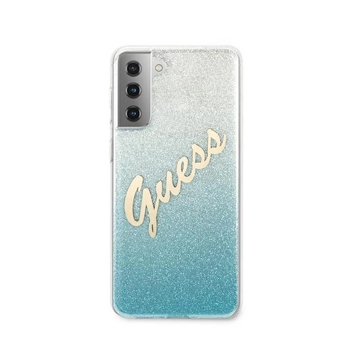 Guess GUHCS21MPCUGLSBL S21+ G996 mėlynas/mėlynas deklas Glitter Gradient Script