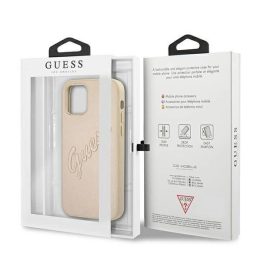 Guess GUHCP12MRSAVSLG iPhone 12/12 Pro 6.1 aukso/aukso spalvos deklas Saffiano Vintage Script