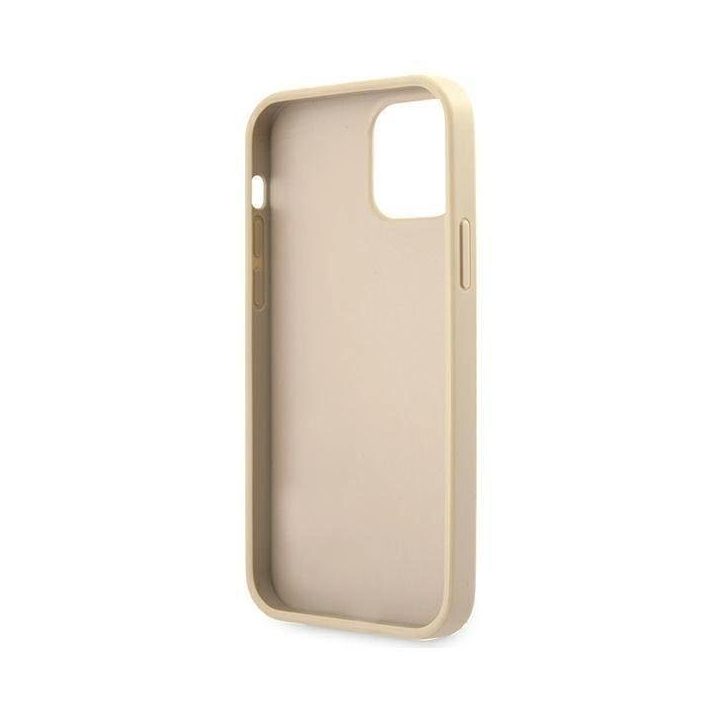 Guess GUHCP12MRSAVSLG iPhone 12/12 Pro 6.1 aukso/aukso spalvos deklas Saffiano Vintage Script