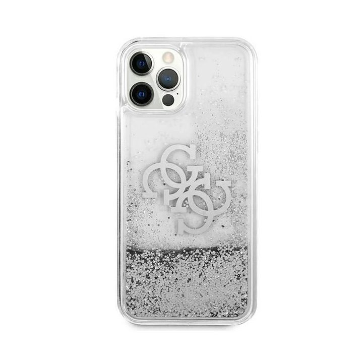 Guess GUHCP12LLG4GSI iPhone 12 Pro Max 6.7 sidabrinis/sidabrinis deklas 4G Big Liquid Glitter