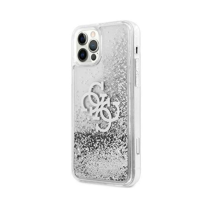 Guess GUHCP12LLG4GSI iPhone 12 Pro Max 6.7 sidabrinis/sidabrinis deklas 4G Big Liquid Glitter