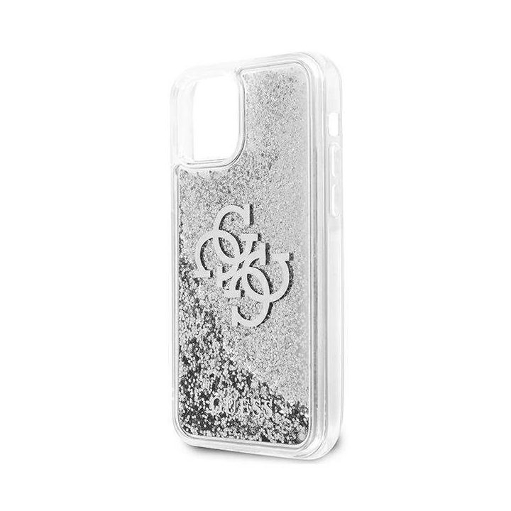 Guess GUHCP12LLG4GSI iPhone 12 Pro Max 6.7 sidabrinis/sidabrinis deklas 4G Big Liquid Glitter