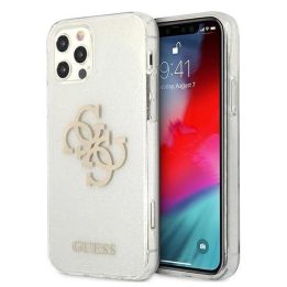 Guess GUHCP12LPCUGL4GTR iPhone 12 Pro Max 6.7 permatomas deklas Glitter 4G Big Logo