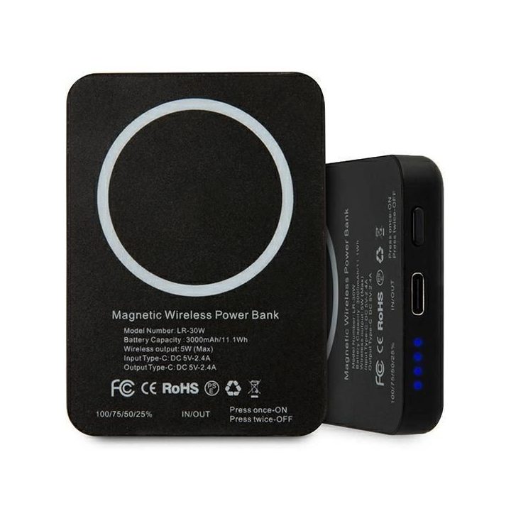 Karl Lagerfeld indukcinis powerbankas KLPBMSOIBK 3000mAh MagSafe