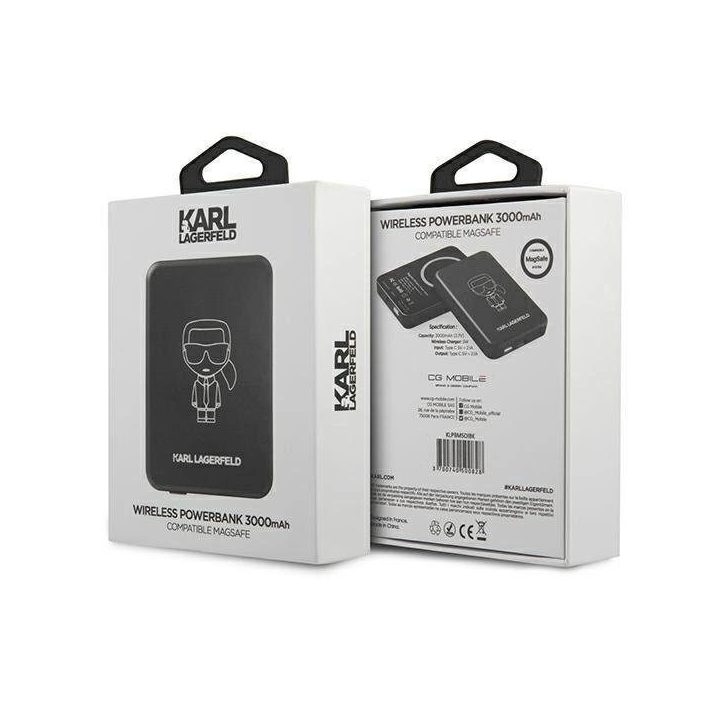 Karl Lagerfeld indukcinis powerbankas KLPBMSOIBK 3000mAh MagSafe