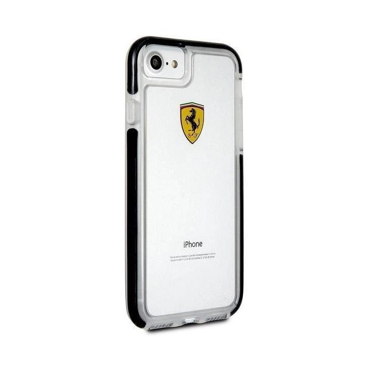 Ferrari deklas FEGLHCP7BK iPhone 7/8 SE 2020 / SE 2022 Atsparus smūgiams, skaidrus, juodas