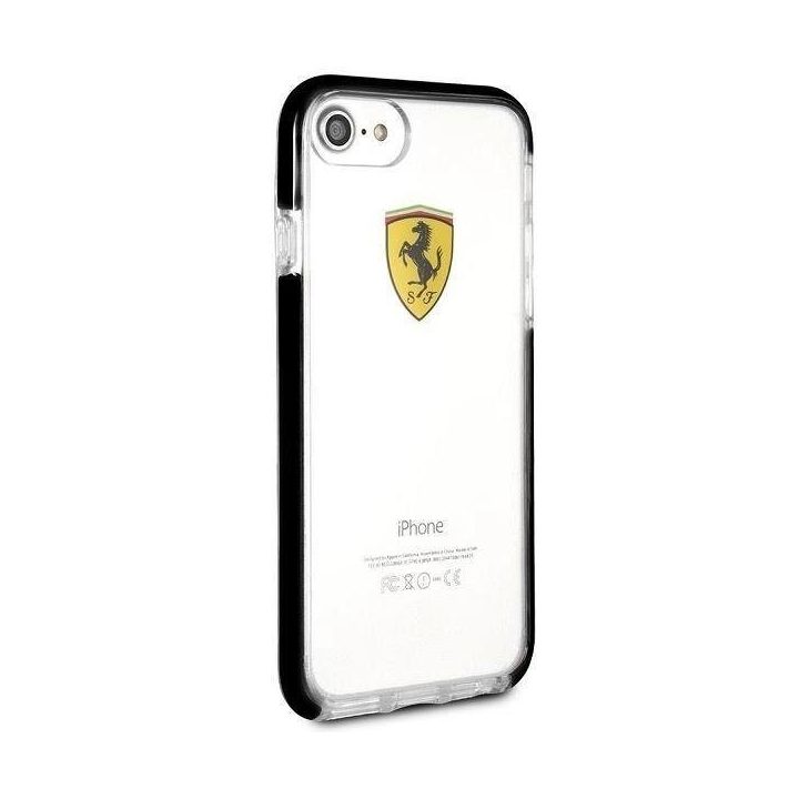 Ferrari deklas FEGLHCP7BK iPhone 7/8 SE 2020 / SE 2022 Atsparus smūgiams, skaidrus, juodas