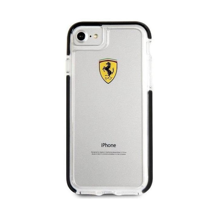 Ferrari deklas FEGLHCP7BK iPhone 7/8 SE 2020 / SE 2022 Atsparus smūgiams, skaidrus, juodas