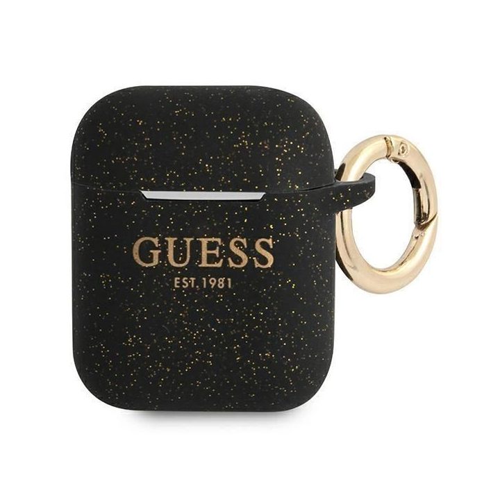 Guess GUA2SGGEK AirPods dangtelis juodas/juodas Silikono blizgučiai