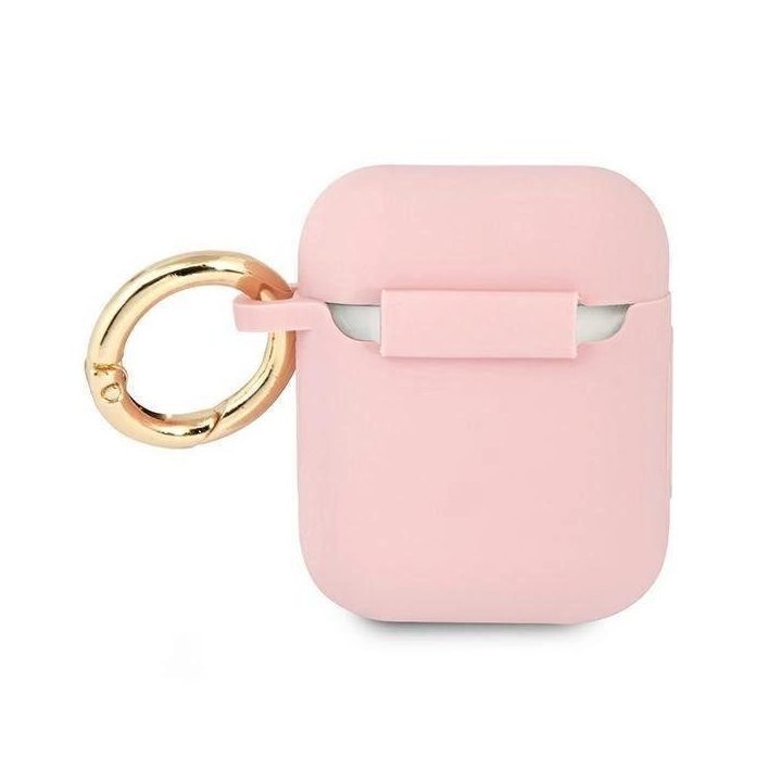 Guess GUA2SSSI AirPods dangtelis rožinė/rožinė Silikonas Vintage Script