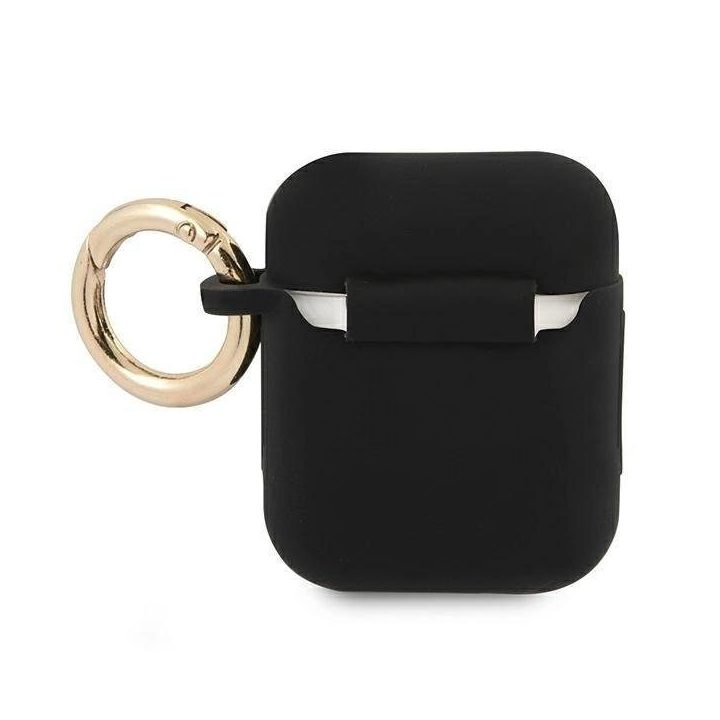 Atspėk GUA2SSSK AirPods“ dėklas juodas/juodas Silikonas Vintage Script