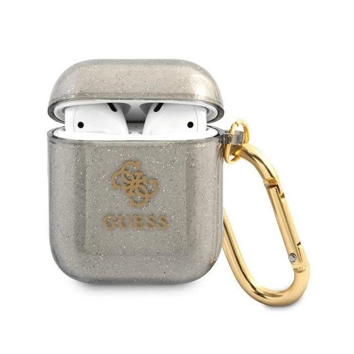 Guess GUA2UCG4GK AirPods dangtelis juodas/juodas Glitter kolekcija