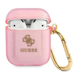 Guess GUA2UCG4GP AirPods dangtelis rožinis/rožinis Glitter kolekcija