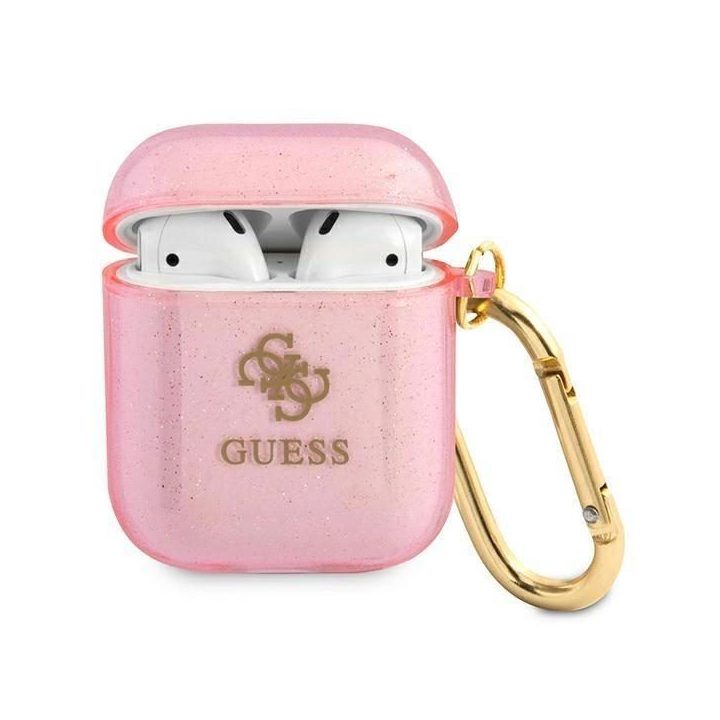 Guess GUA2UCG4GP AirPods dangtelis rožinis/rožinis Glitter kolekcija