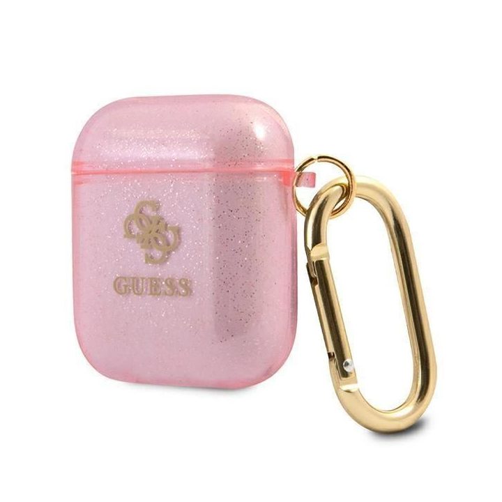 Guess GUA2UCG4GP AirPods dangtelis rožinis/rožinis Glitter kolekcija