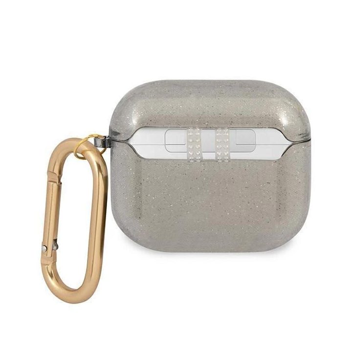 Guess GUA3UCG4GK AirPods 3 dangtelis juodas/juodas Glitter Collection