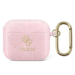 Guess GUA3UCG4GP AirPods 3 dangtelis rožinis/rožinis Glitter Collection
