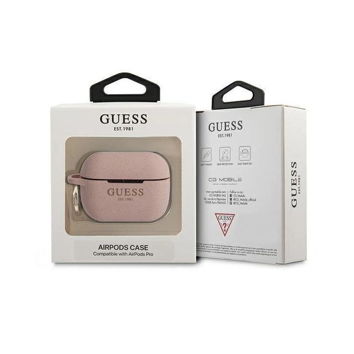 Guess GUAPSGGEP AirPods Pro dangtelis rožinis/rožinis Silikono blizgučiai